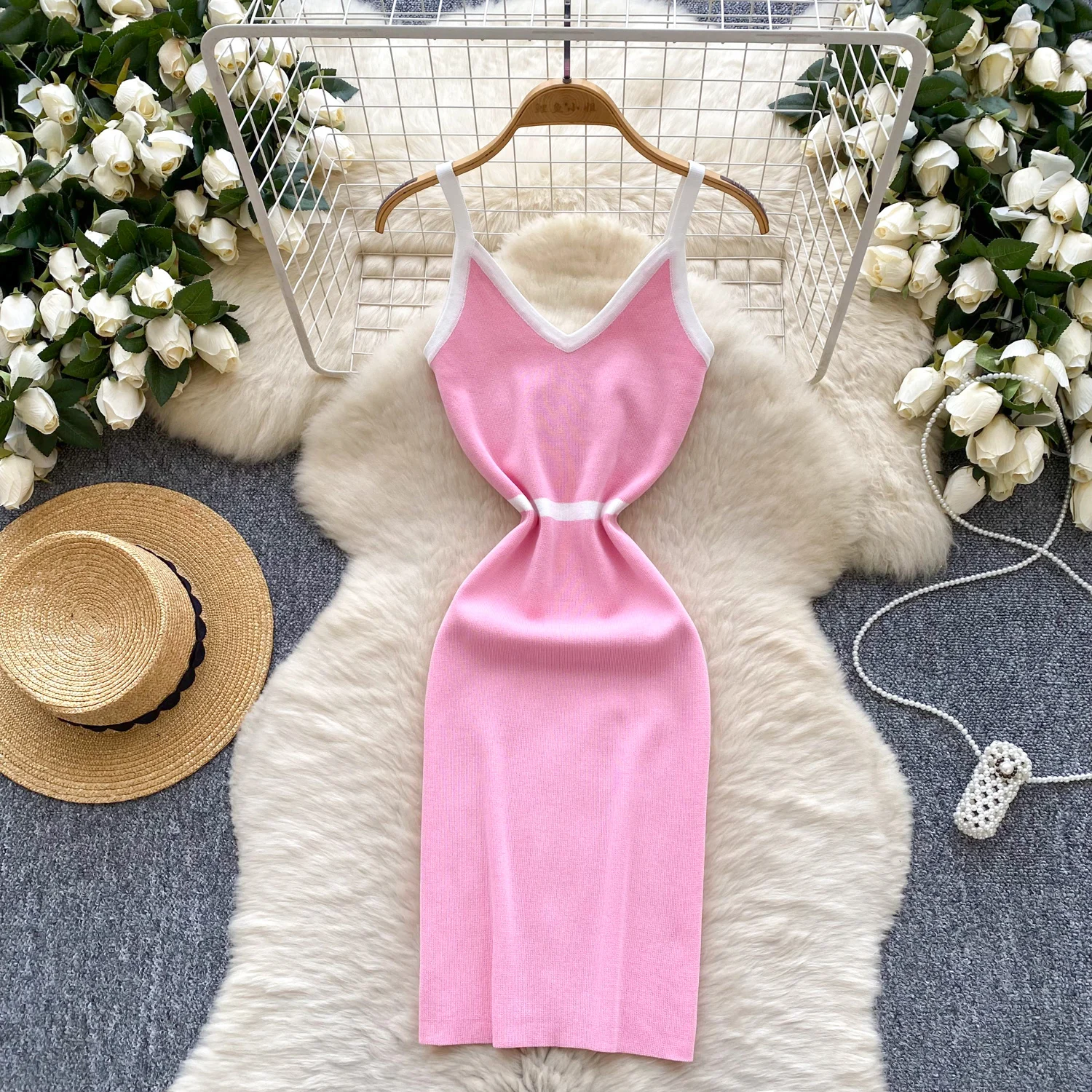 جديد شيك موضة مثير التفاف الوركين المرقعة محبوك الخريف فستان المرأة سليم مطاطا Bodycon فستان طويل ملابس الشارع الشهير Vestido