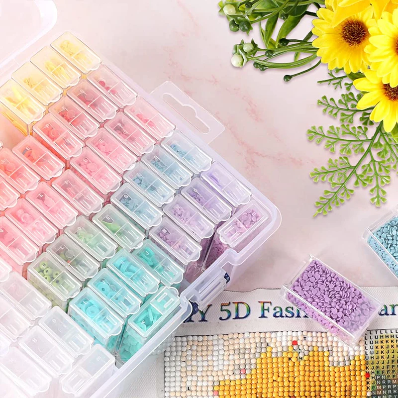 64 84 Grids Diamond Painting Storage Box Portable Seed Bead Organizer Case DIY Nail Art Plastic Container