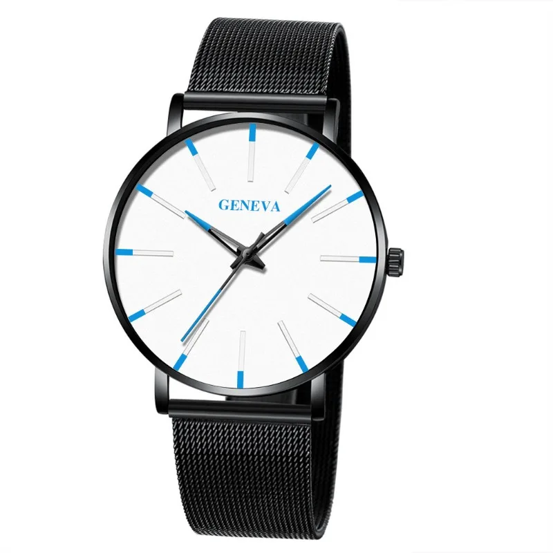 Famosa Marca GINEBRA Reloj De Cuarzo Para Hombres Reloj De Escala Colorido Con Correa De Malla Informal De Negocios Para Hombres