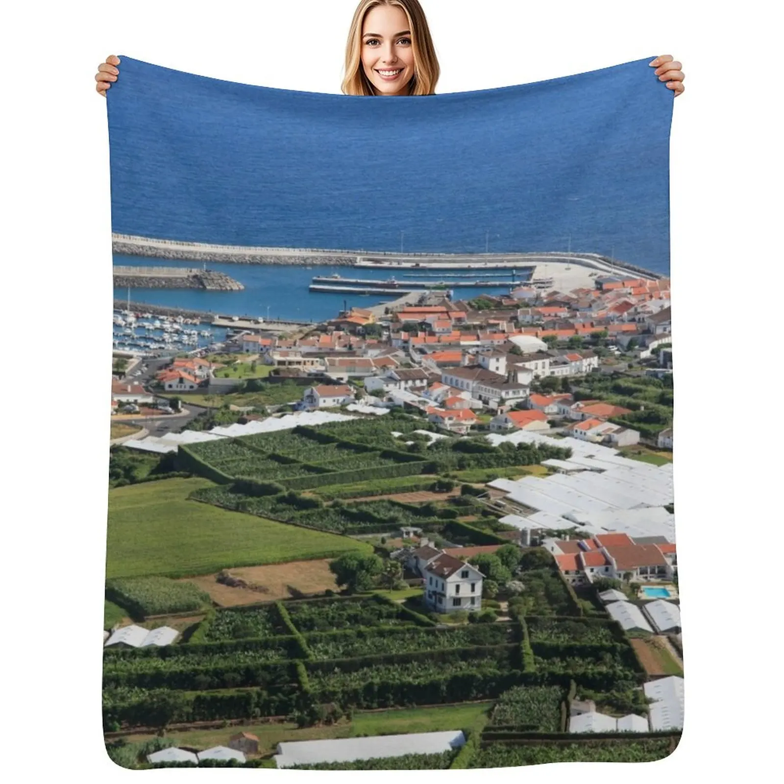 Manta de sofá Vila Franca do Campo, Azores, cómoda y de fácil cuidado