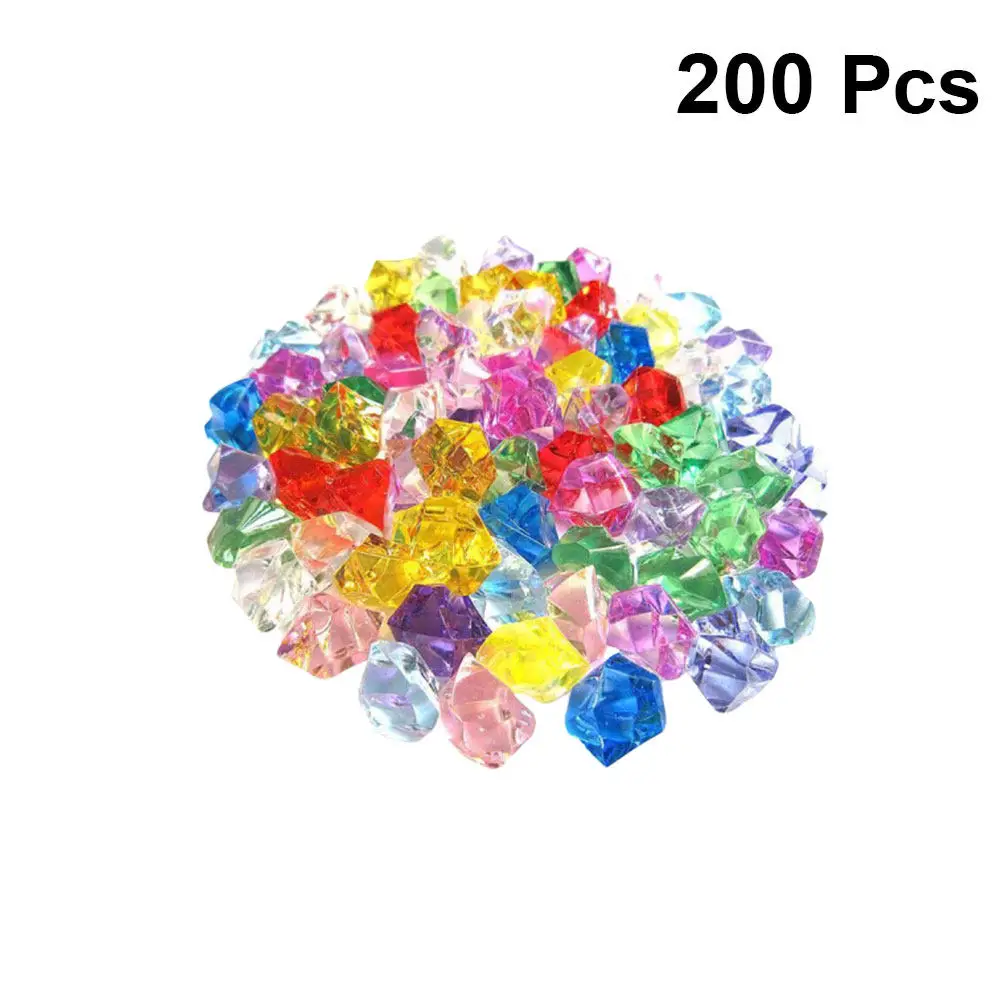 200Pcs Acrylic Crystal Stones Irregular Ice Lump Resin for Vase Filler Aquarium Decor Table Scatter DIY Decoration 1.8x2.5cm