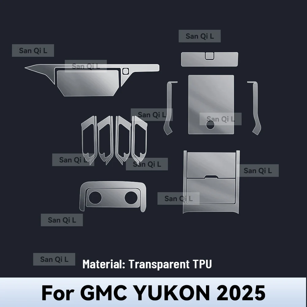 

Для GMC YUKON 2025 внутренняя центральная консоль, прозрачная защитная пленка из ТПУ, автомобильные аксессуары против царапин, набор для ремонта
