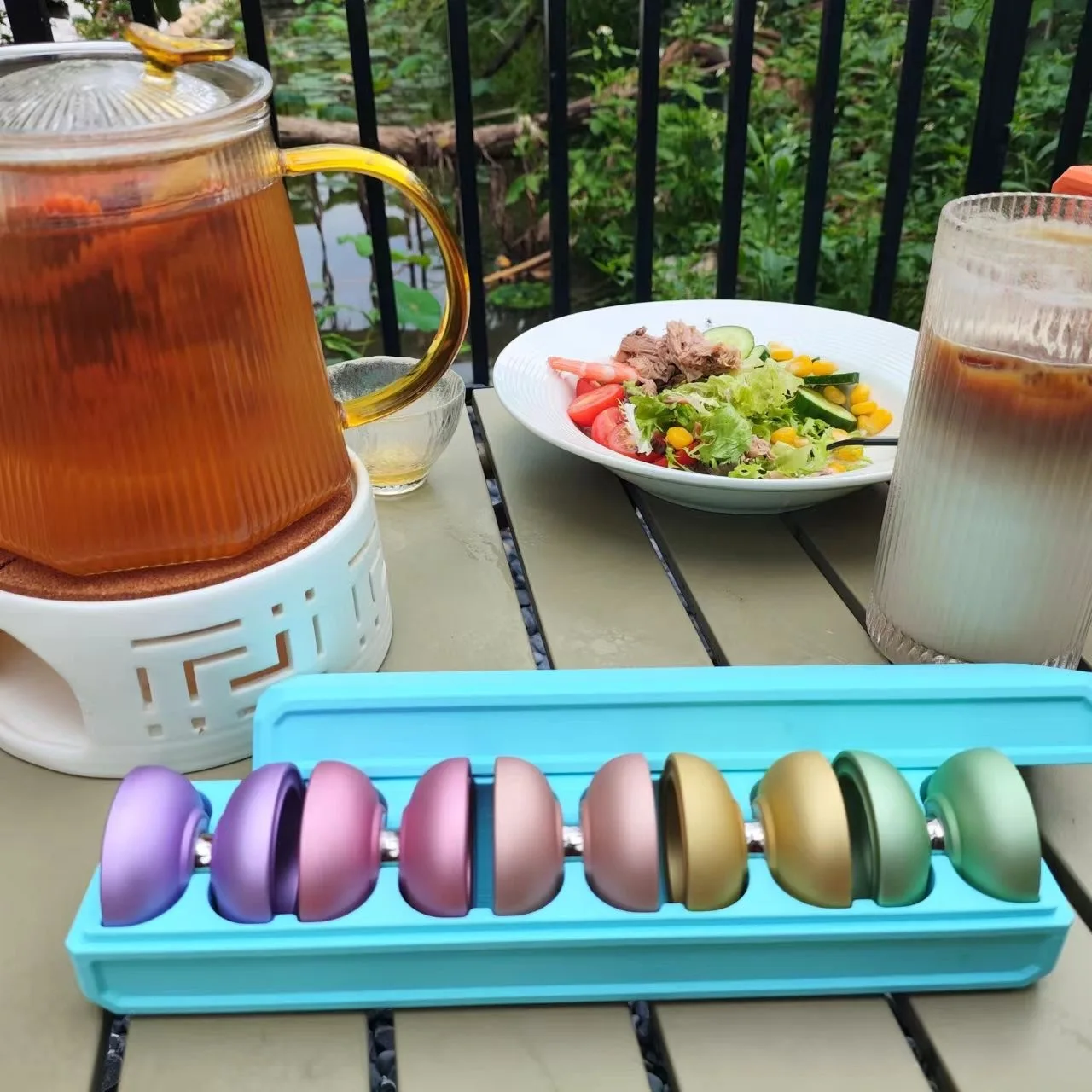 Yoyo professionnel de petite taille en alliage d'aluminium arc-en-ciel, roulement KK à 10 billes avec boîte de couleur de ficelle