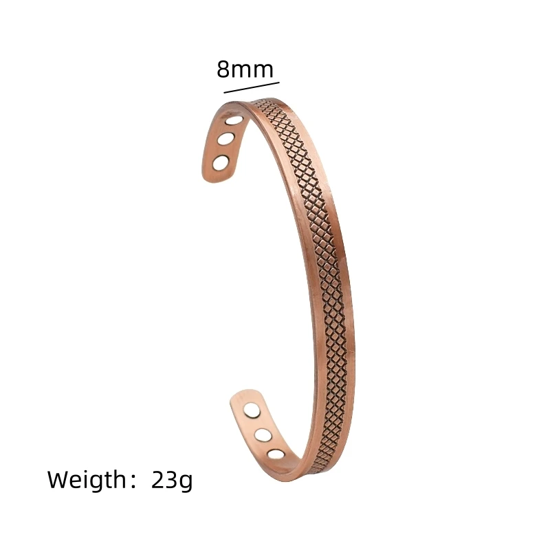 Copper Bracelets for Men, Pure Copper Magnetic Bracelet for Men with Neodymium Magnets, Adjustable Cuff Bangle Gift for Couple
