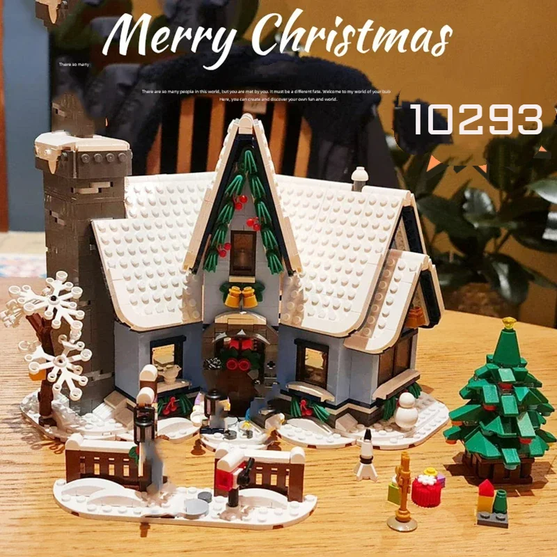 

Набор для сборки 1445 деталей: Городская улица, Зимняя деревня, Дом, Посещение Санты, 10293. Конструктор-головоломка. Игрушка. Подарки на День рождения и Рождество.