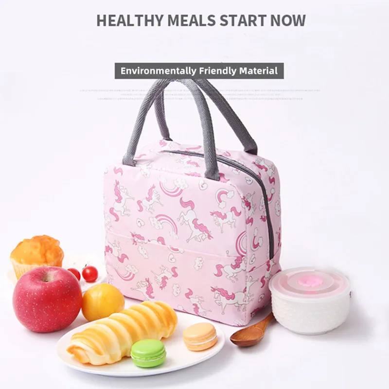 Portable Lunch Bag Waterproof Insulated Canvas Cooler Bag Thermal Food Picnic Lunch Bags for Children School Lunch Bag lonchera