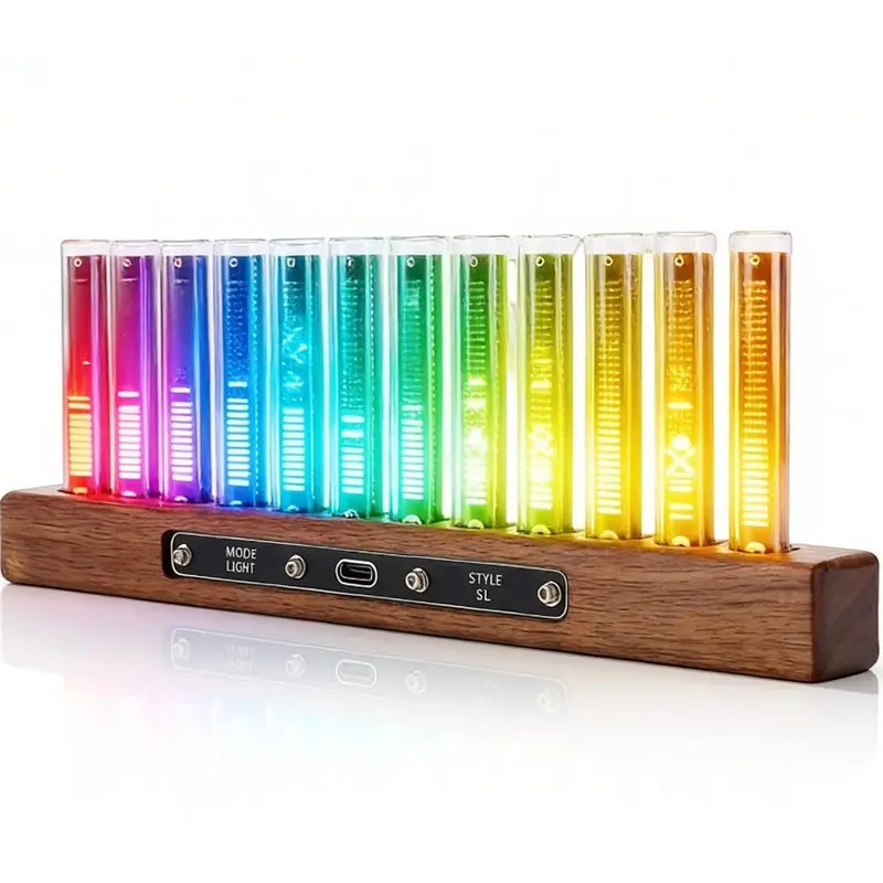 B03B-Sound Control Meter 12-Bit RGB Pickup Level Light LED Display Music Rhythm Indicator Desktop Audio Light Mixer