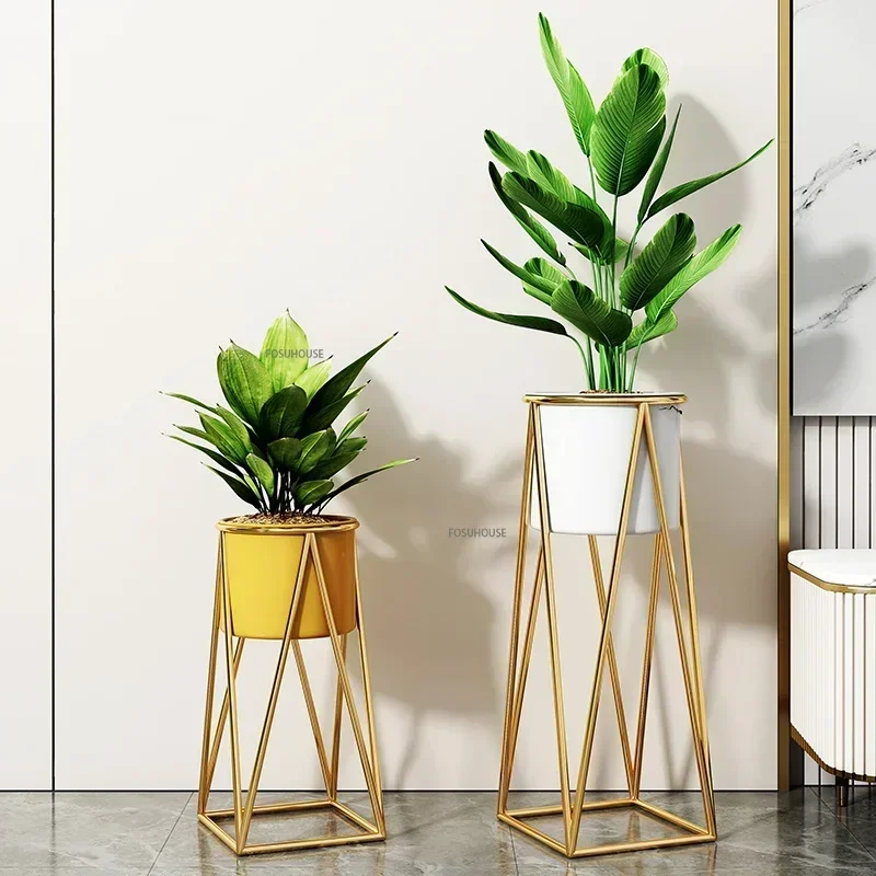 

Light Luxury Balcony Gold Plant Stand for Living Room Nordic