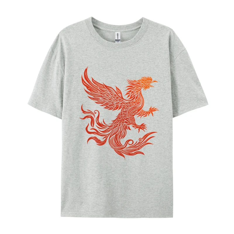 Silhouette Of Red Bird In Flight T-shirt Fashion Camisa Tshirts Crewneck Cotton Tops Shirt for Men T Shirts Thanksgiving Day