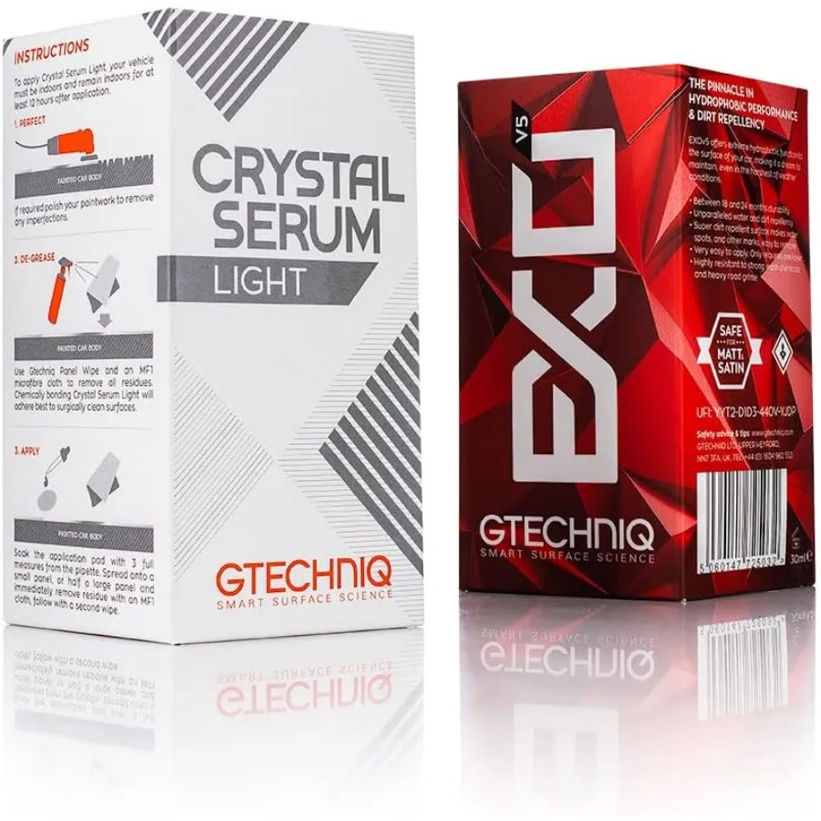 Gtechniq - حزمة إضاءة مصل كريستال EXOv5 50 مل - حماية طلاء السيراميك لأسطح السيارات تعزز اللمعان #1