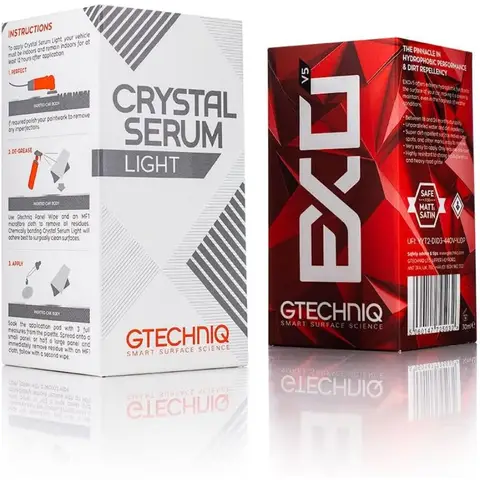 Gtechniq EXOv5 Crystal Serum Light Bundle 30ml Ceramic Coating Paint Protection for Automotive Surfaces with Enhanced Gloss Fin