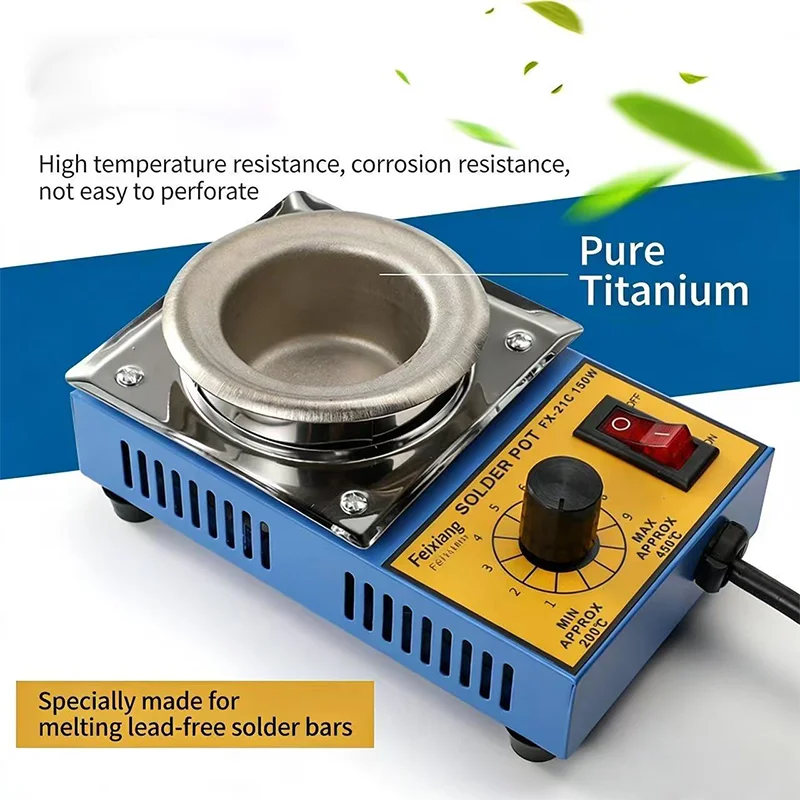 100/150/250/300W Solder Pot Tin Melting Furnace Thermoregulation Soldering Desoldering Bath 200~450 Centigrade 220V