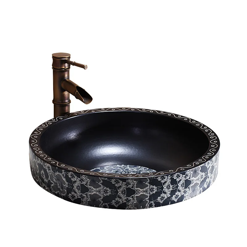 

Ceramic washbasin home semi-built-in counter basin bathroom washbasin