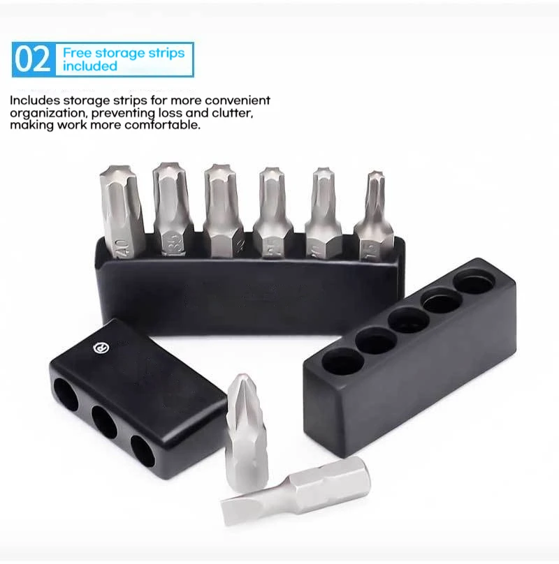 6-teiliges Magnetisches Schraubendreher-Bit-Set aus S2-Stahl, 35mm 1/4" Sechskant-Schaft JIS Kreuzbits, Auto- und Motorrad-Reparatur-Werkzeugset mit Aufbewahrung – Detail 8