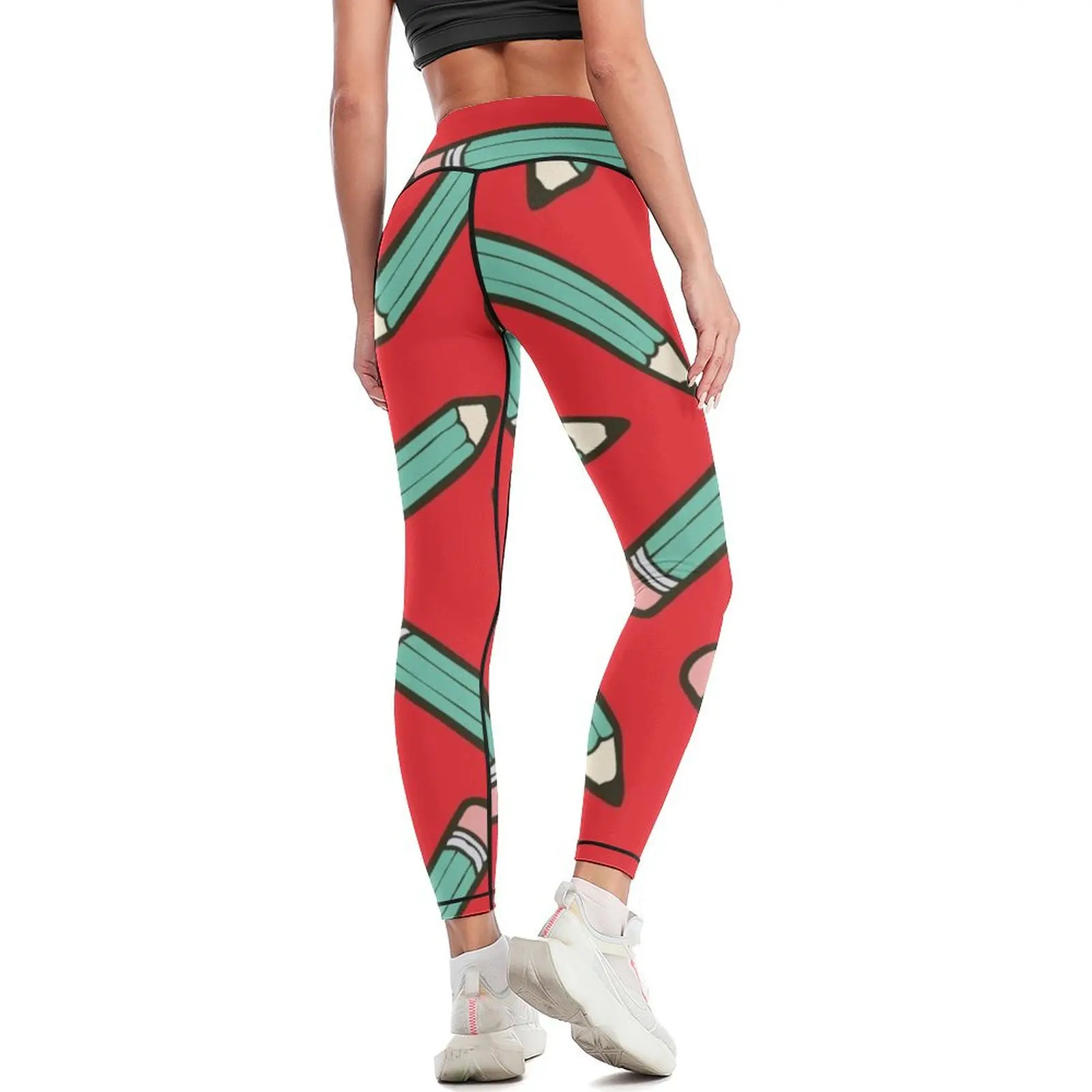 Pencil Power Red Pattern Leggings for fitness Fitness woman Women's pants Womens Leggings