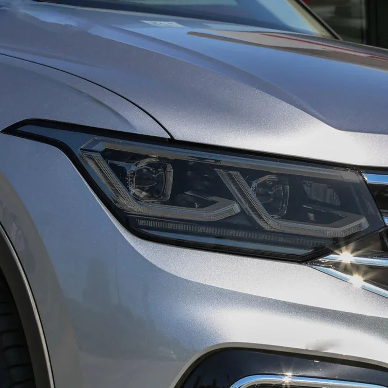 

Передняя фотография для Volkswagen Tiguan Facelift 20-21, Дымчатая черная термополиуретановая прозрачная фотография, полосы, автомобильные аксессуары
