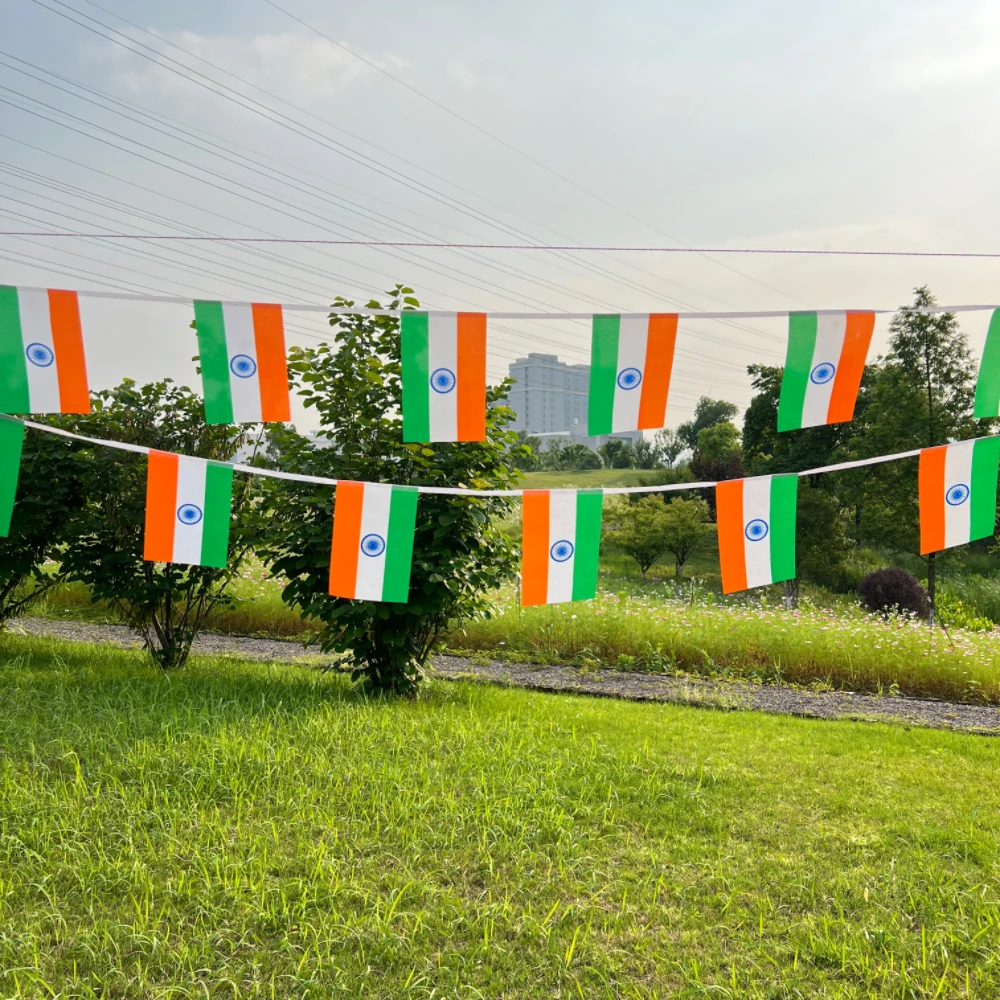 India Bunting Flags 20pcs/Lot 14x21cm India String Flags Pennant Banner Festival Party Holiday for Decoration