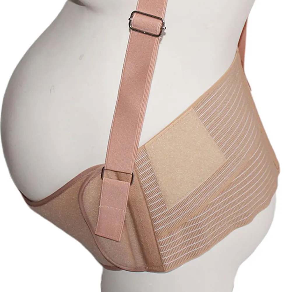 حزام دعم البطن، دعامة حمل قابلة للتنفس وقابلة للتعديل للنساء، كاكي، مقاس واحد يناسب جميع أشرطة البطن لأسفل