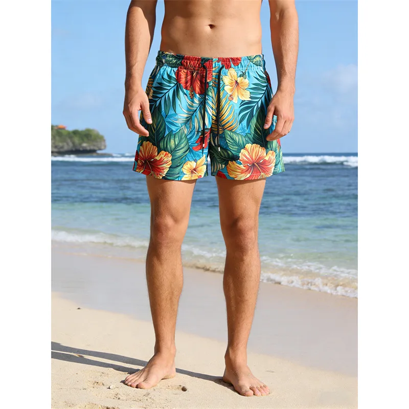 2026 Summer Beach Pants Multiple Choice Vacation Style Men's Shorts New Quick Drying Beach Pants Trendy Couple Dopamine Three Pa