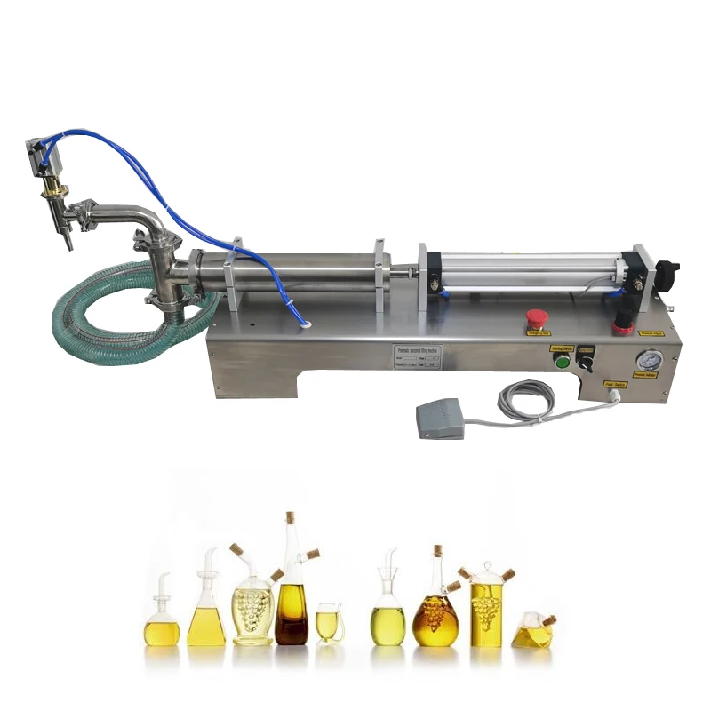 10/50/500ml Pneumatic Piston Liquid Filler Water Wine Milk Juice Vinegar Coffee Oil Drink Detergent Filling Machine