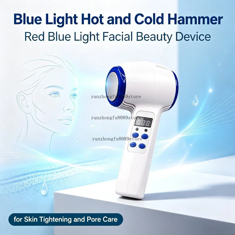 blue-light-hot-and-cold-hammer-red-blue-light-facial-beauty-device-for-skin-tightening-and-pore-care