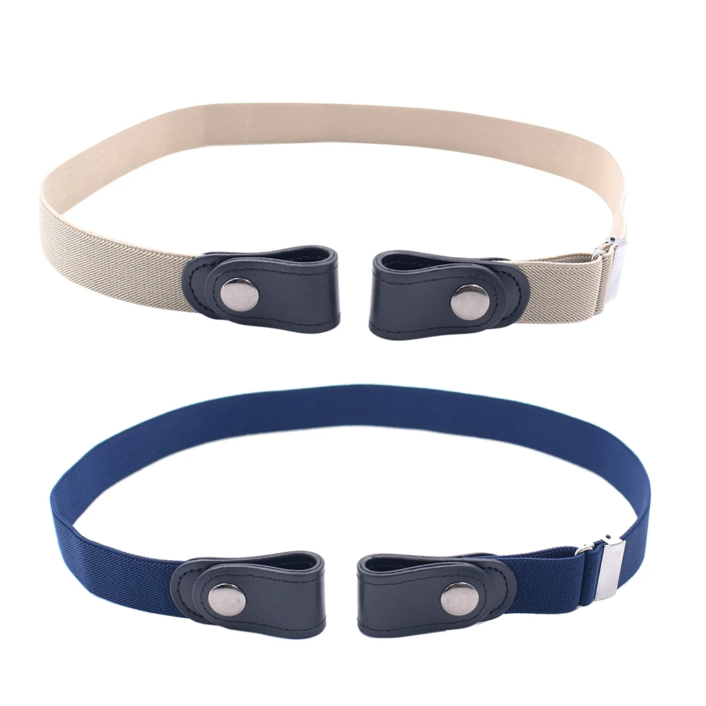 

2pcs Adjustable Stretch Waist Belt For Women Men No Buckle Elastic Belts Comfort Pants Dress Coffee Grey