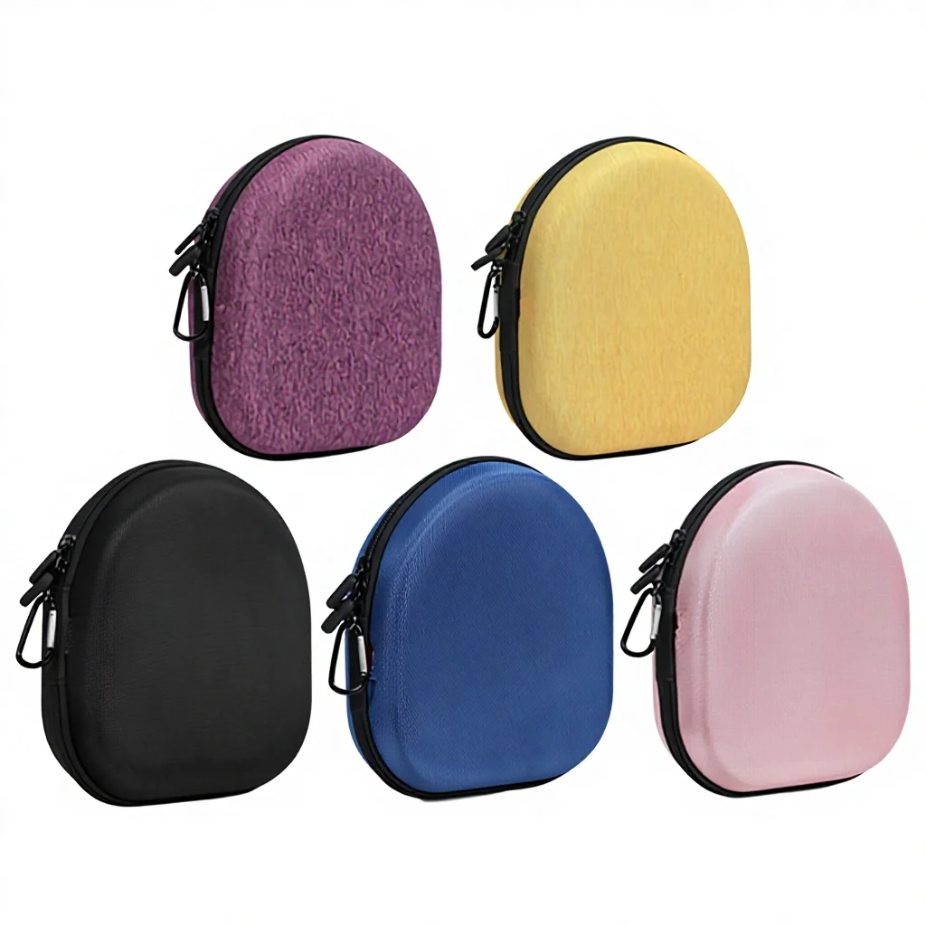 Portable folding zipper storage box EVA earphone box, earphone protective bag, waterproof bag, with handle, easy to carry