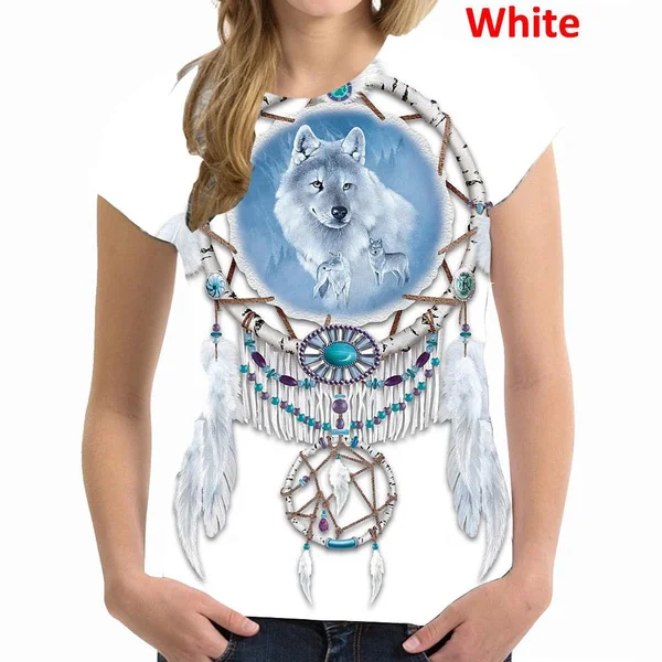 Inheemse Wolf 3D Gedrukt T-shirt Toevallige Sport Korte Mouwen T-shirt Trui Shirt Hip Hop Populaire Streetwear Vrouwen Kleding