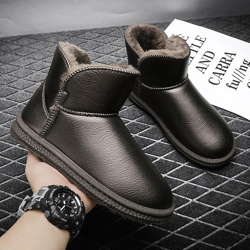 Men Boots Lightweight Winter Shoes Men Snow Boots Waterproof Winter Footwear Plus Size 36-45 Slip on Unisex Ankle Winter Boots