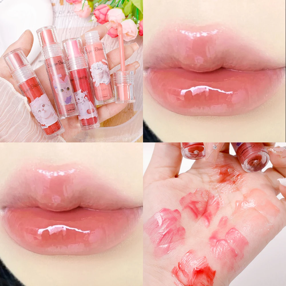 Gelee Spiegel Lip gloss befeuchten wasserdichte sexy flüssige Lippenstift Make-up dauerhafte Antihaft-Lippen praller Lippen tönung koreanische Kosmetik