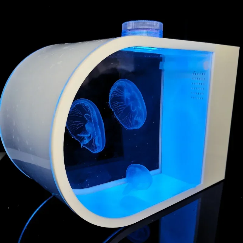 A Desktop Jellyfish Cylinder Mute Jellyfish Tank Remote Control Light Aquarium Tank  Aquarium Accesorios Small Fish Tank
