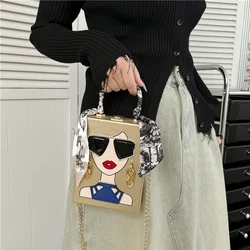 New Cartoon Girl Crossbody Bag Summer Versatile Women's Ribbon Shoulder Bag Designer Women's Bag, Lipstick Handbag