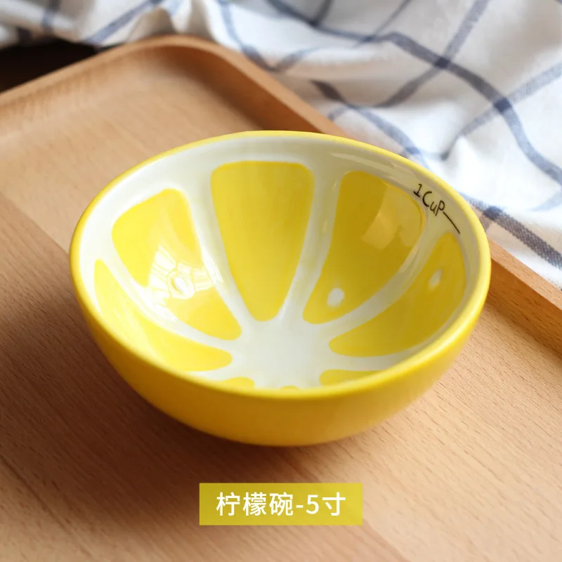 Creative Fruit Shaped Ceramic Salad Bowl Family Fruit Snack Plate Dinner Plate Complete Tableware Kitchen Utensils Accessories