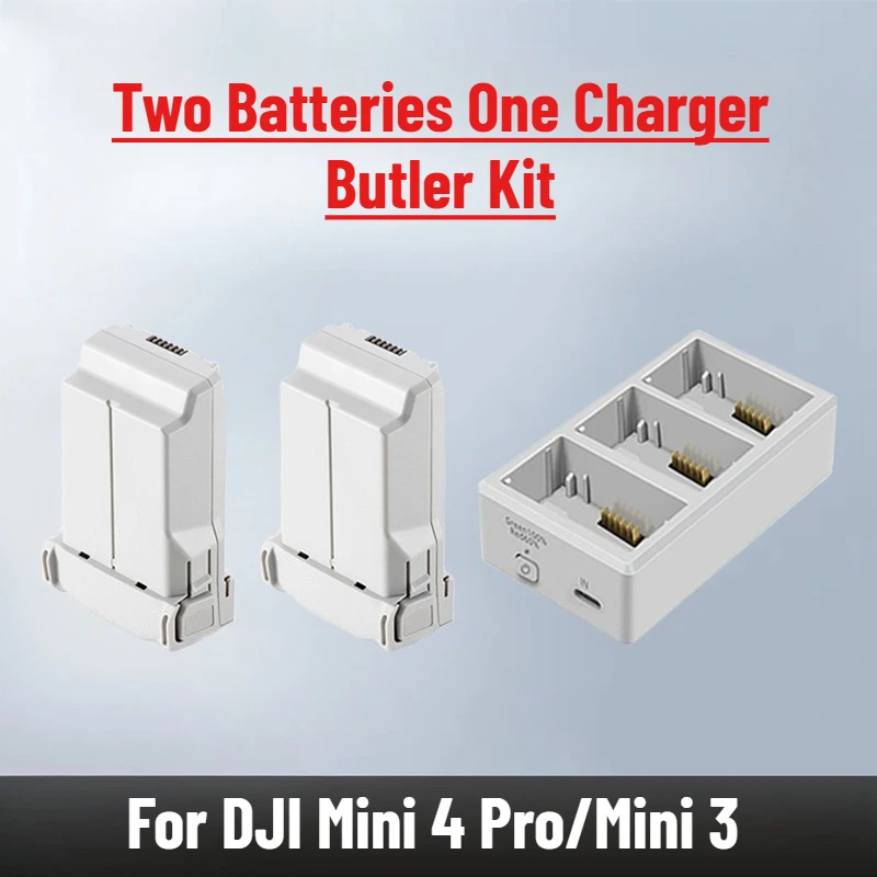 

For DJI Mini 4 Pro/Mini 3 Series Long-Life Battery Two Batteries One Charger Butler Kit
