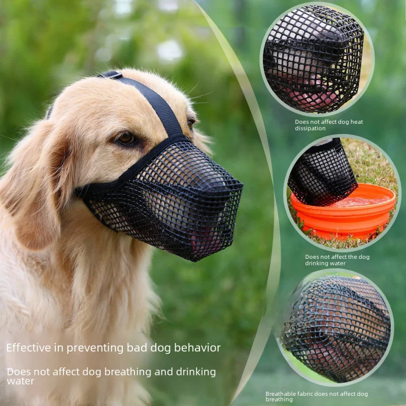 Dog Mouth Cover Anti-Barking New Product Pet Muzzle Mesh Muzzles Dog Anti-Bite Anti-Miseating Bark-Stop Breathable Pet