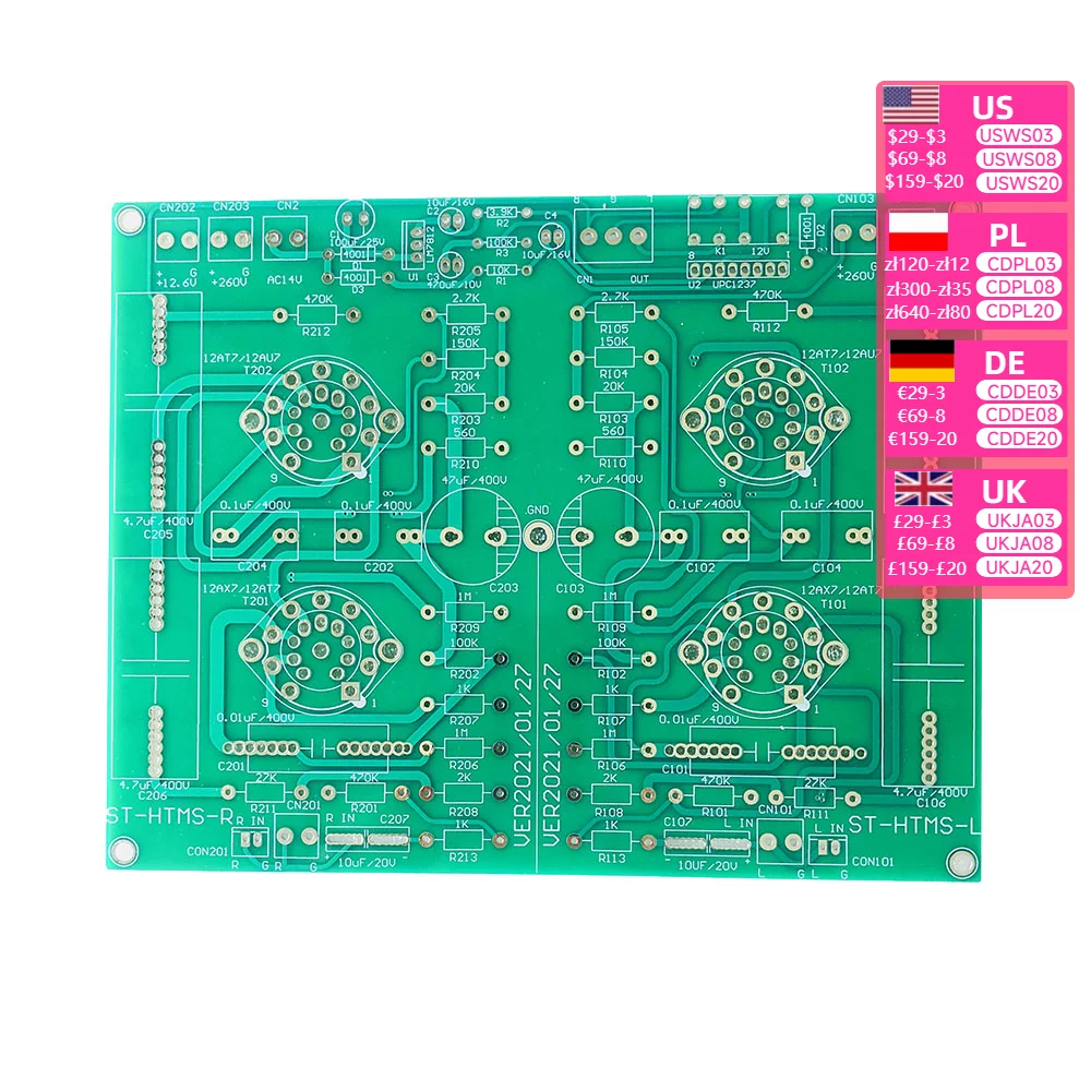 Nvarcher Wada Shigeru Bile Preamp 12AX7/12AT7/12AU7 Left and Right Channel Symmetrical Design