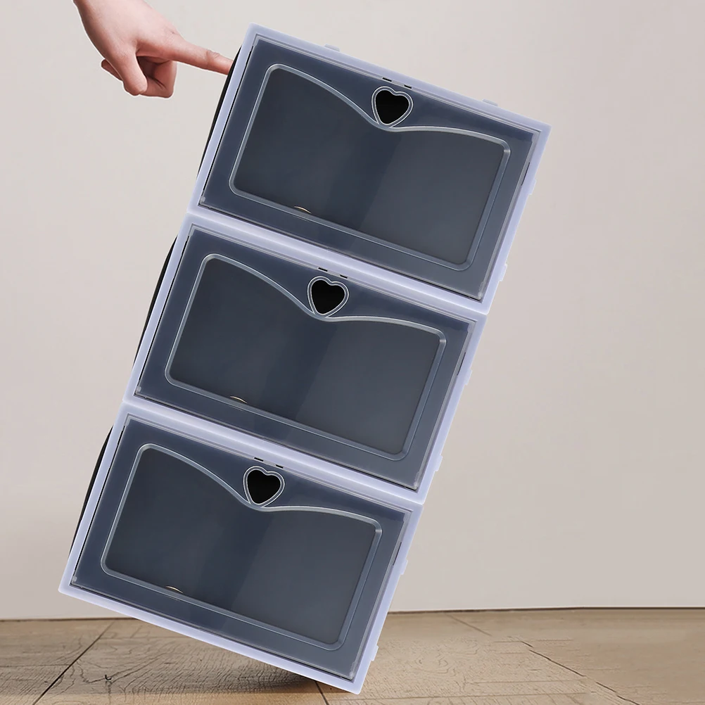 

Stackable Shoe Storage Boxes Plastic Sneakers Container Perforated Design Better Breathability PP Material Shoe ganizers