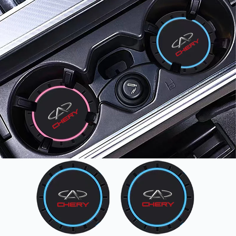 2pcs Car Water Cup Slot Protective Mat Silicone pad For Chery TIGGO 2 3 4 5 7 Pro 8 3X QQ Arrizo  Auto Non-slip mat accessories