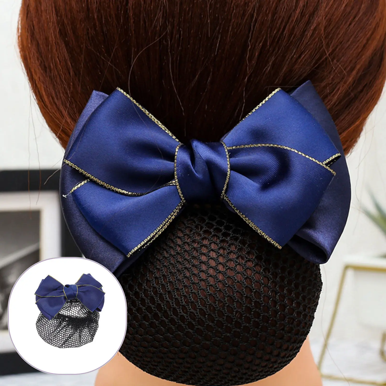 

Сетка для волос с бантом для пучка, для медсестер, стюардесс, банковских работников, танцовщиц, профессиональных женщин