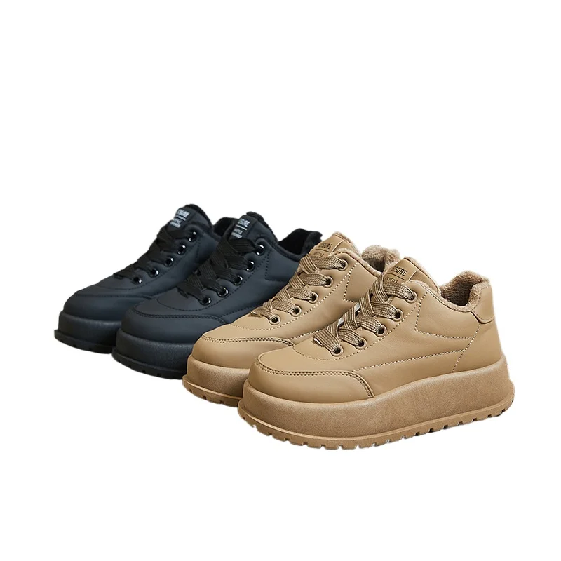 

2024 New Winter Fur Sneakers Woman Plus Velvet Warm Platform Sports Shoes Women Comfort Non Slip Footwear Female Chunky Trainers