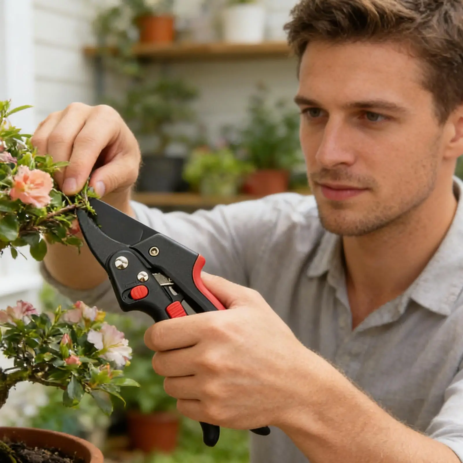 Durable Pruning Shear Garden Tools Labor Saving Scissors Gardening Plant Sharp Branch Pruners Protection Hand Garden Clippers