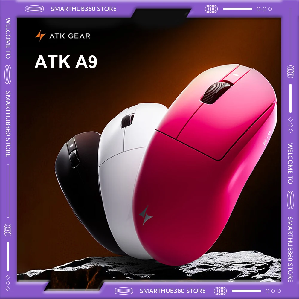 

New ATK A9 Lightweight Wireless Tri-mode E-sports Mouse Star Flash Long Endurance Gaming Mice Customization PC Accessories Gifts