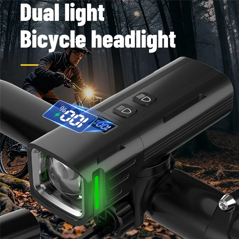 

A79E-Digital Display Bicycle Front Light Aluminum Alloy Headlight High Brightness MTB Bike Flashlight Lamp For Night Riding Safe