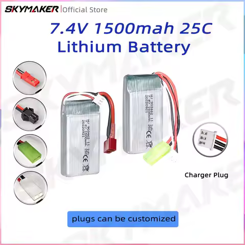 7.4V 1500mAh Lipo Battery 25C high-rate remote control aircraft battery 903462 Weili A959 remote control car battery