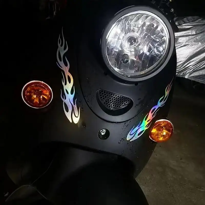 Interessante Flammen form Motorrad Aufkleber reflektierende Flamme Aufkleber wasserdichte Auto Aufkleber Aufkleber Motorrad Zubehör