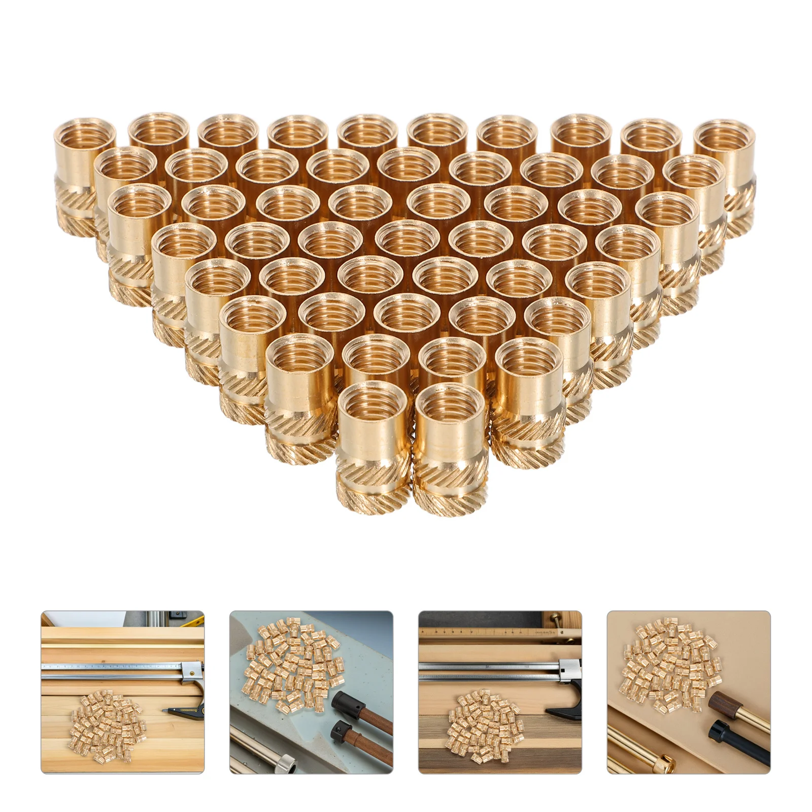 

50Pcs M8 Brass Threaded Inserts Knurled Surface for Secure Fastening in Humid Environments 3D Printing Hardware Nuts