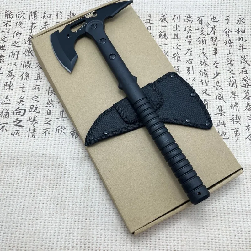 Handle Black Outdoor Tactical Axe, Jungle Logging Axe, Outdoor Camping Self-Defense Rescue Axe