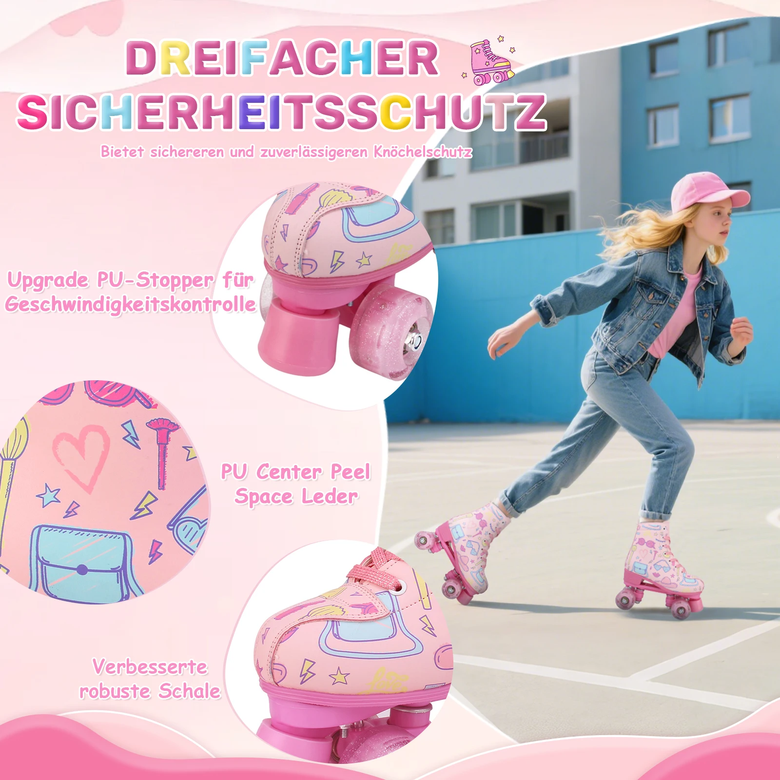 صف مزدوج 4 عجلات أحذية تزلج 2025 جديد وامض زلاجات دوارة المبتدئين النساء التزلج في الهواء الطلق حجم 33-36 41 الفتيات رباعية أحذية رياضية #3