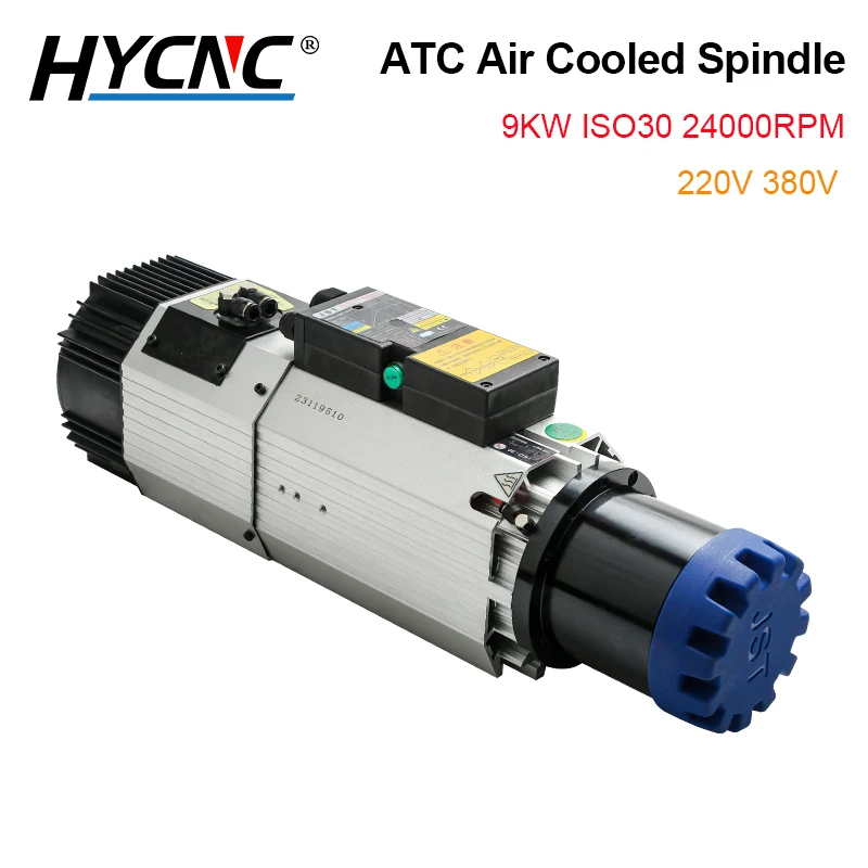 

9KW ATC Air-Cooled Spindle Motor 220V 380V Automatic Tool Change Spindle ISO30 Tool Holder For Woodworking CNC Milling Machine