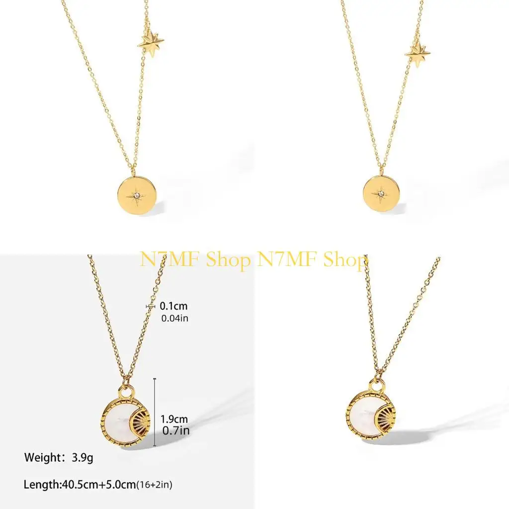 

N7MF ожерелье из нержавеющей стали с кубическим цирконием, позолоченные водонепроницаемые ювелирные изделия